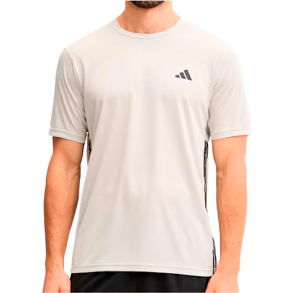 adidas camiseta fitness hombre ESSENTIALS BASE 3 STRIPES vista frontal