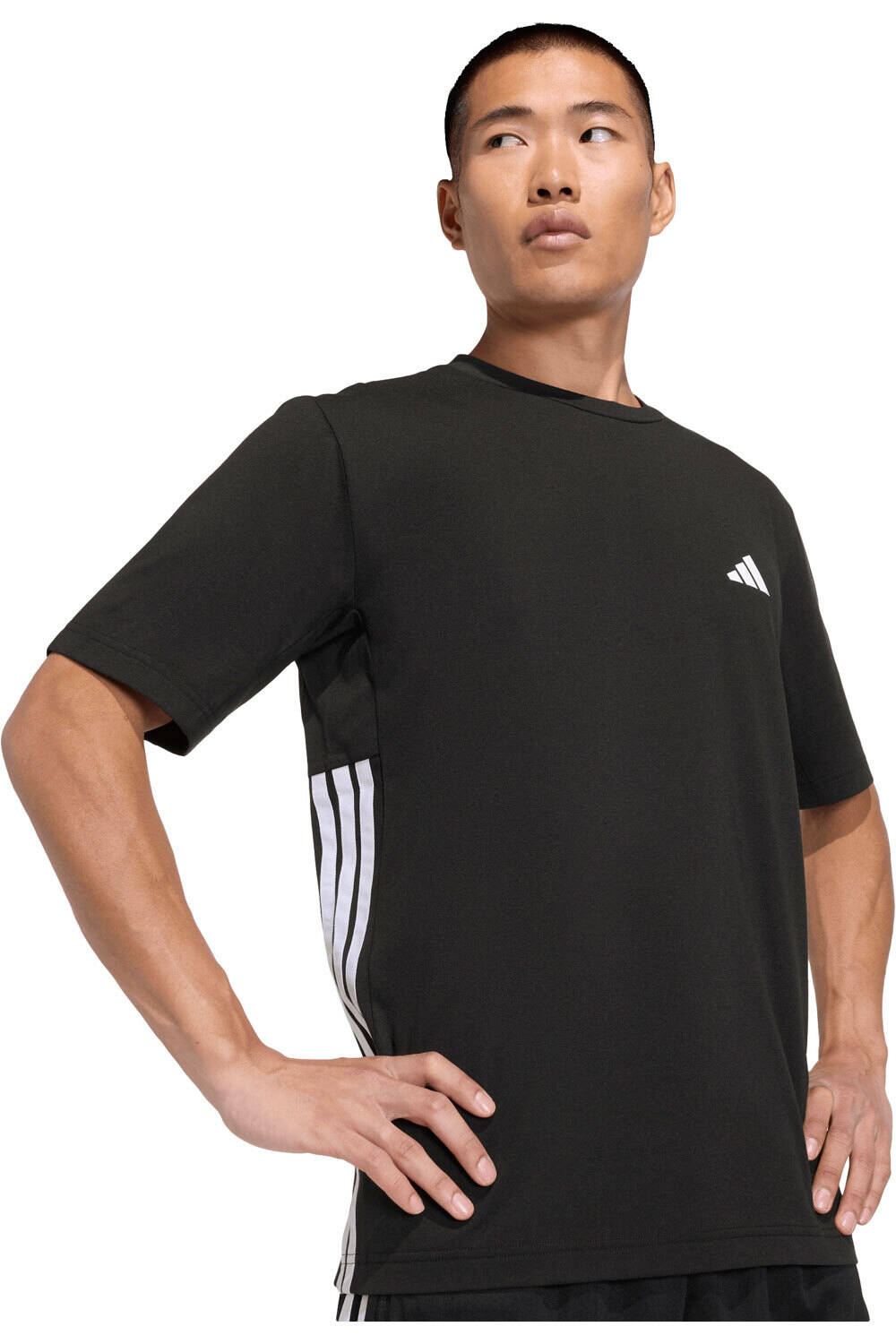 adidas camiseta fitness hombre ESSENTIALS FEELREADY 3 STRIPES vista detalle