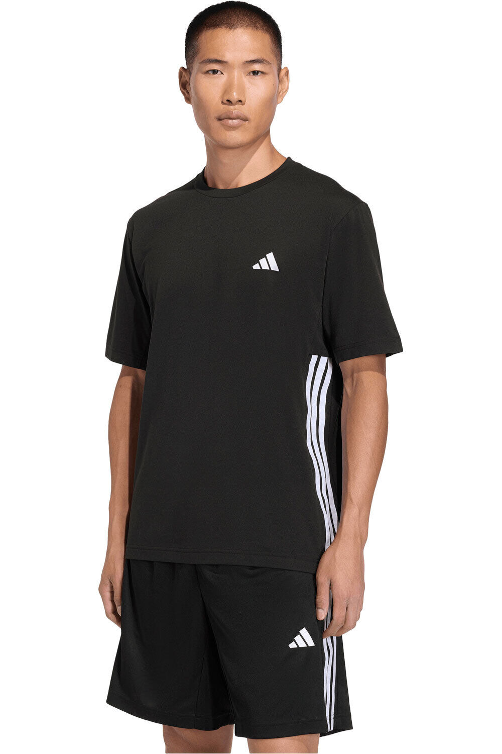 adidas camiseta fitness hombre ESSENTIALS FEELREADY 3 STRIPES vista frontal