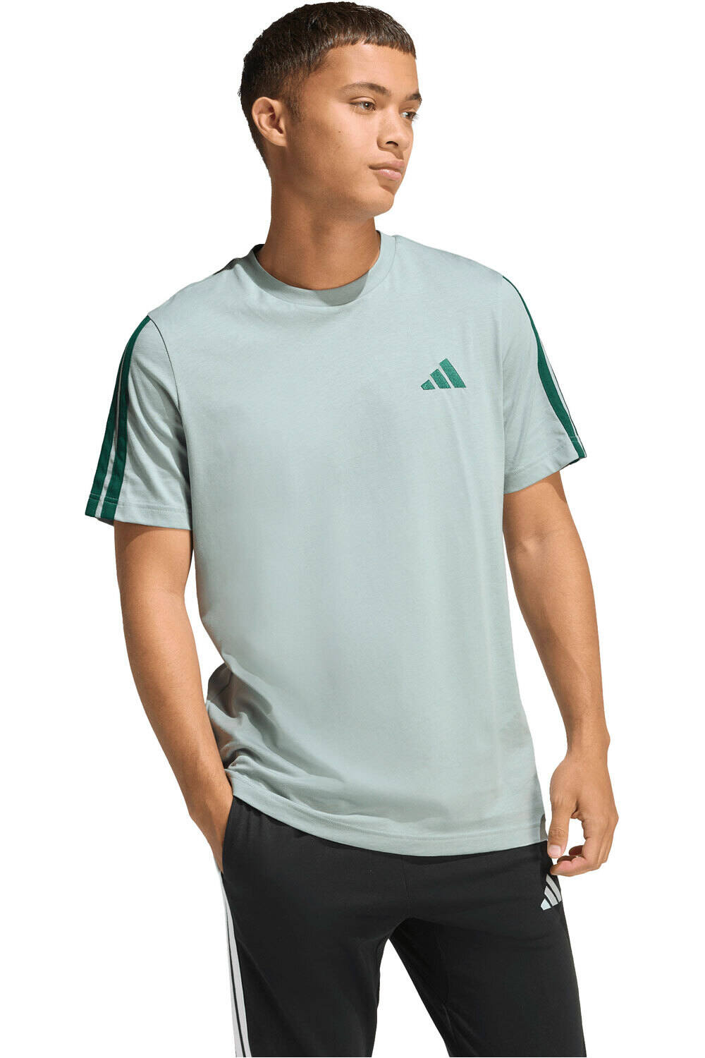 adidas camiseta manga corta hombre 3 BANDAS vista frontal