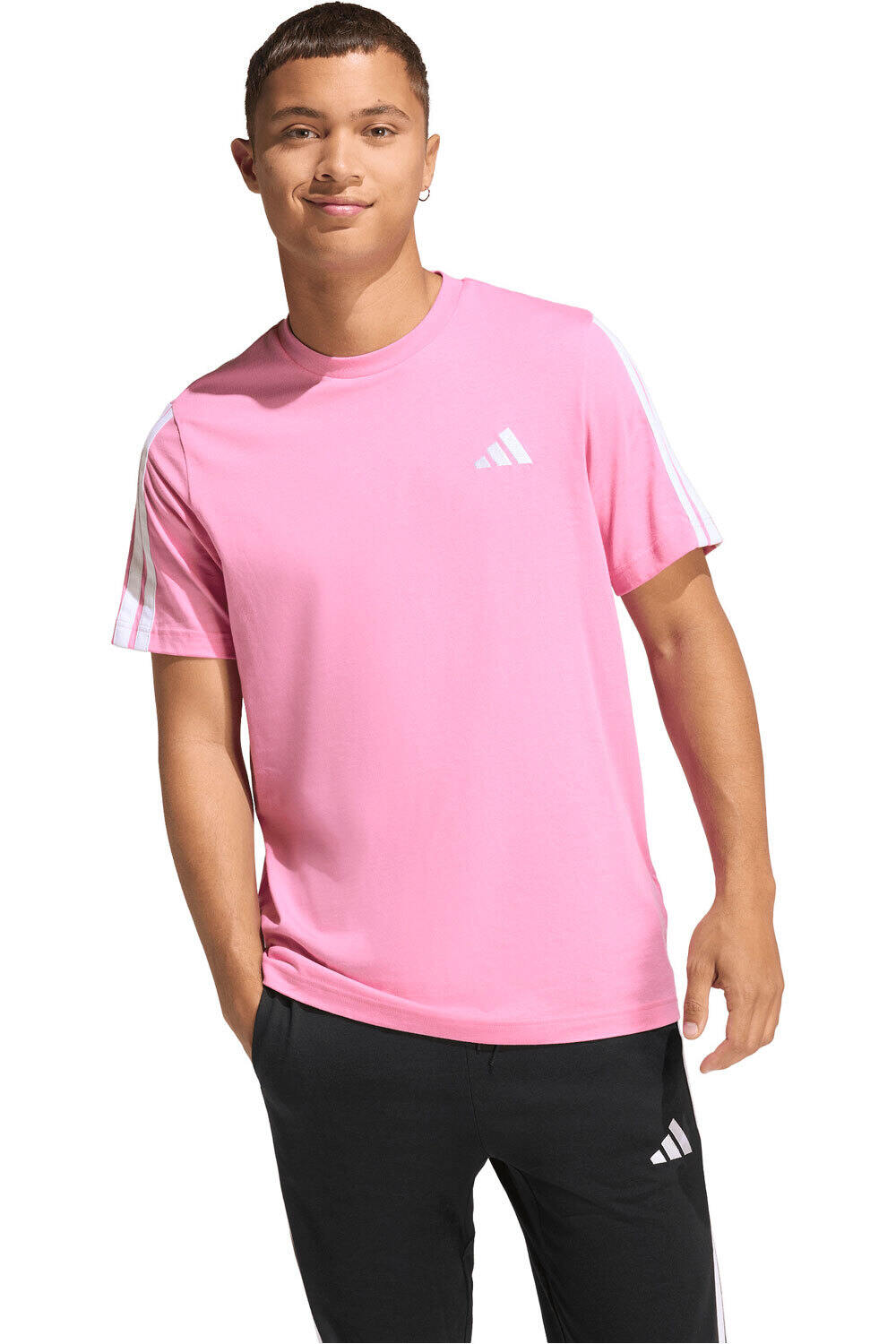 adidas camiseta manga corta hombre 3 BANDAS vista frontal