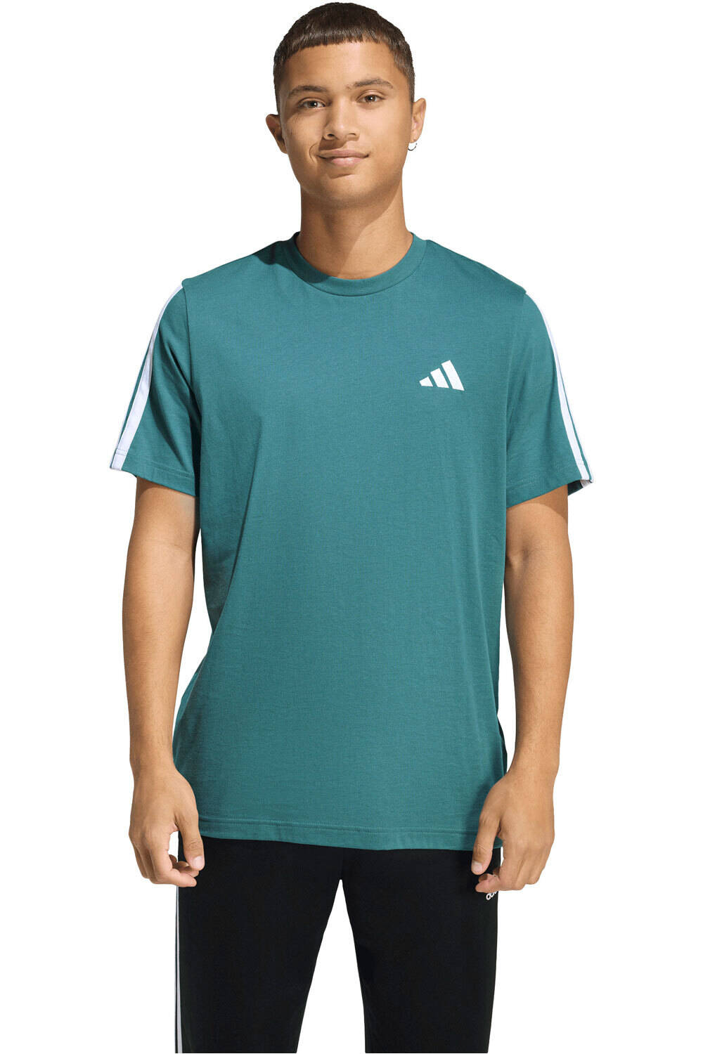 adidas camiseta manga corta hombre 3 BANDAS vista frontal