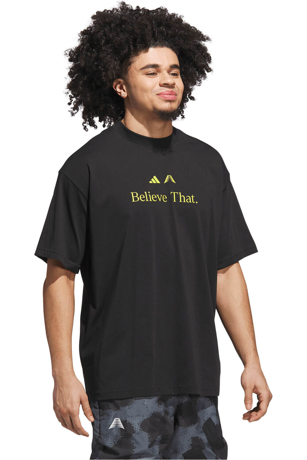 adidas camiseta manga corta hombre ANTHONY EDWARDS BELIEVE THAT vista detalle