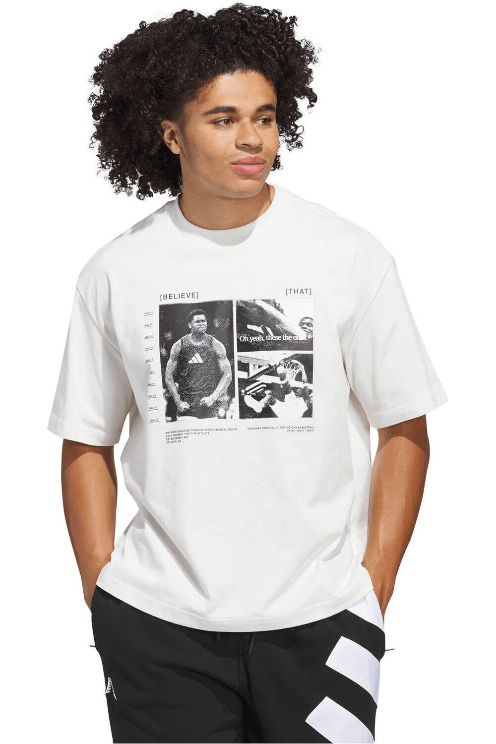 adidas camiseta manga corta hombre ANTHONY EDWARDS vista frontal