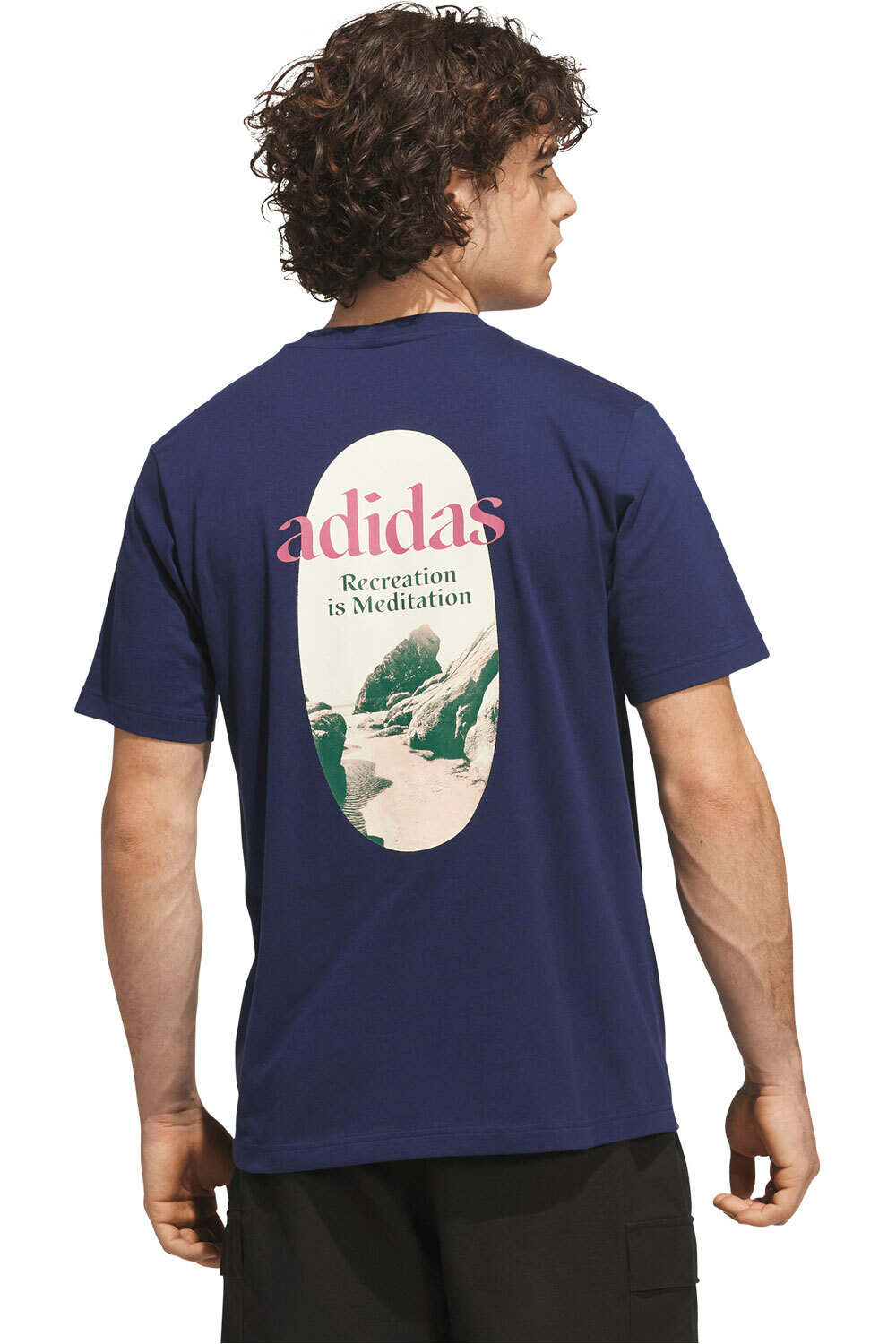 adidas camiseta manga corta hombre Camiseta Estampada Beach Shore vista trasera