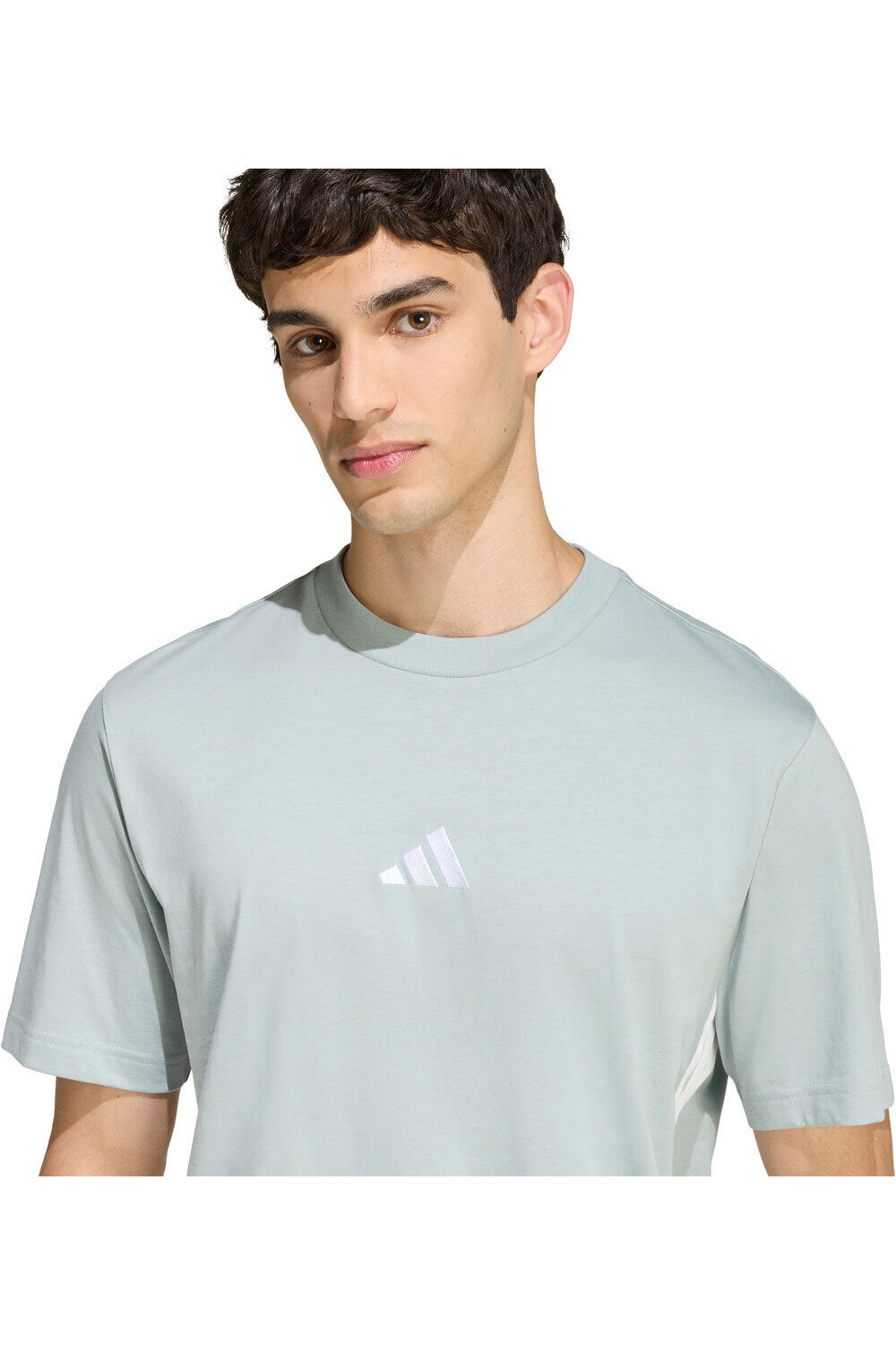 adidas camiseta manga corta hombre ESSENTIALS 3 STRIPES vista detalle