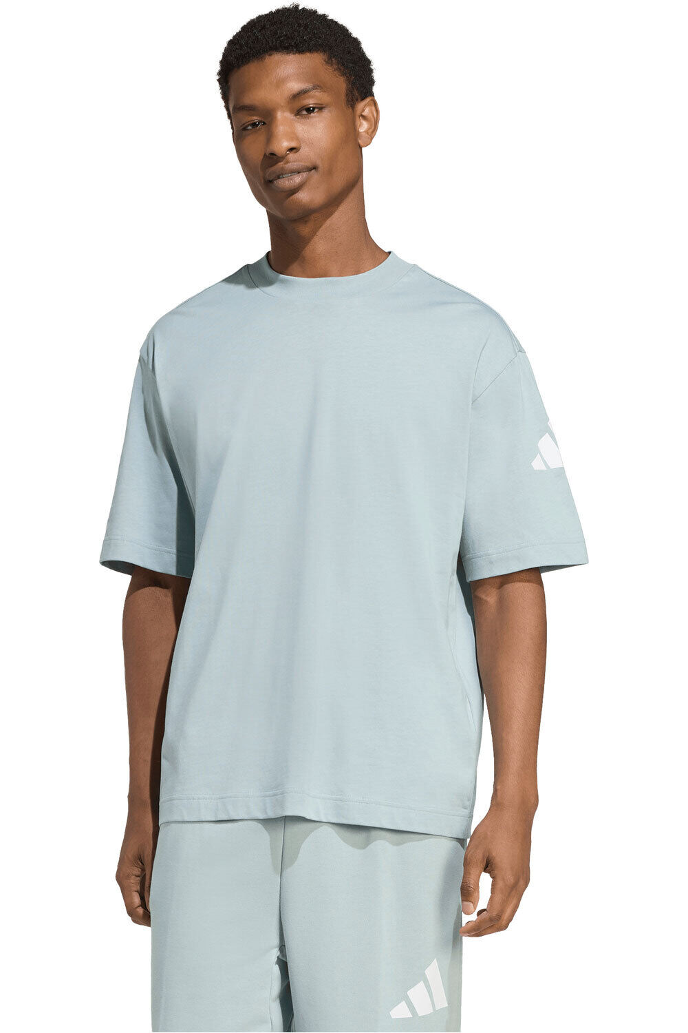 adidas camiseta manga corta hombre ESSENTIALS LOSE FIT THREE BAR vista frontal