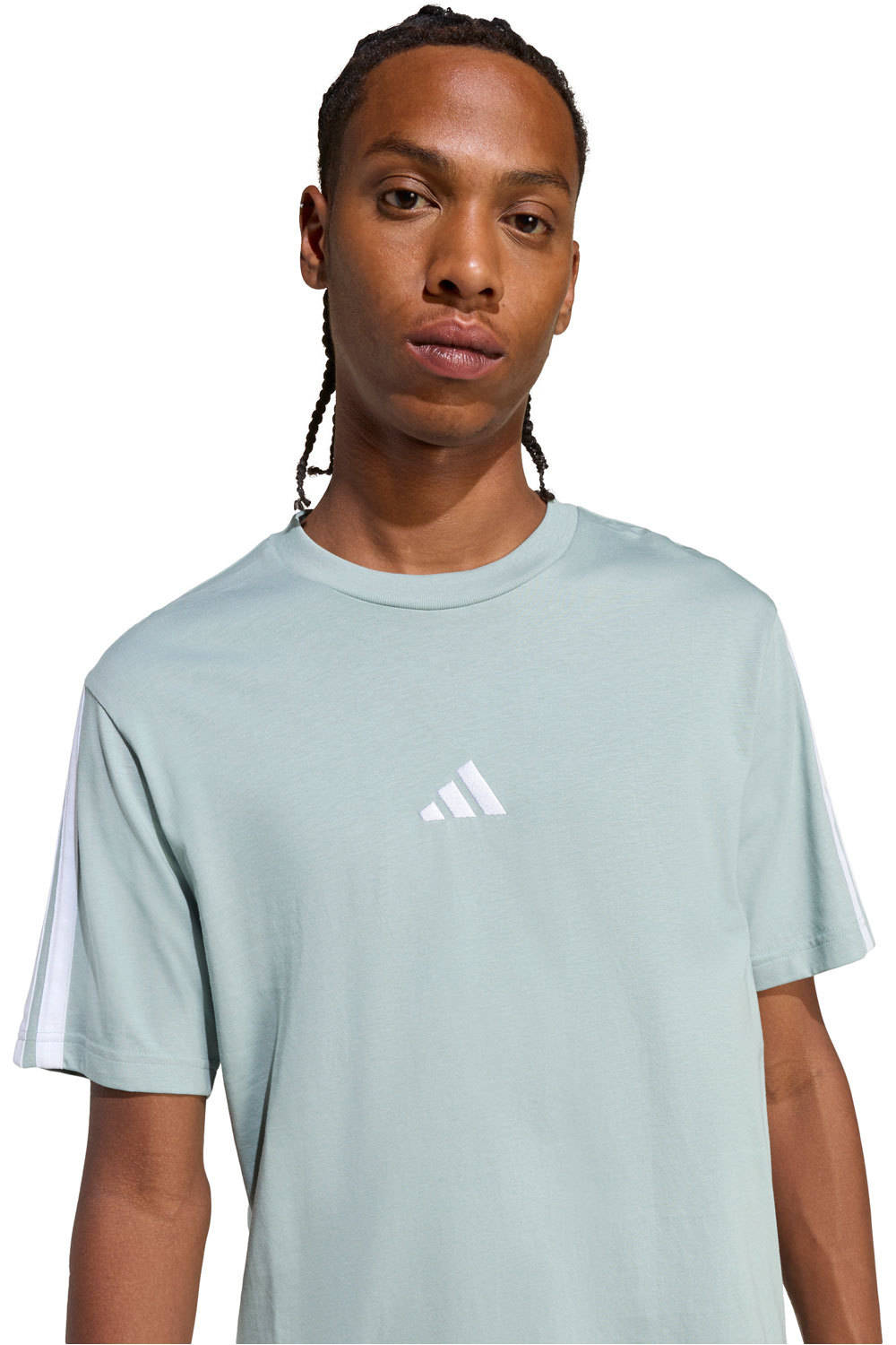 adidas camiseta manga corta hombre ESSENTIALS THREE STRIPES vista detalle