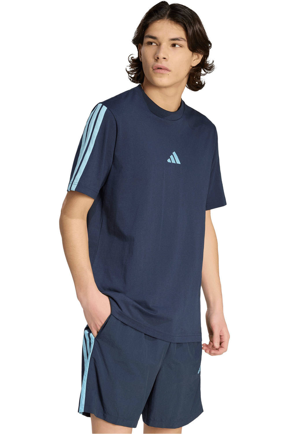 adidas camiseta manga corta hombre ESSENTIALS TRES RAYAS vista frontal