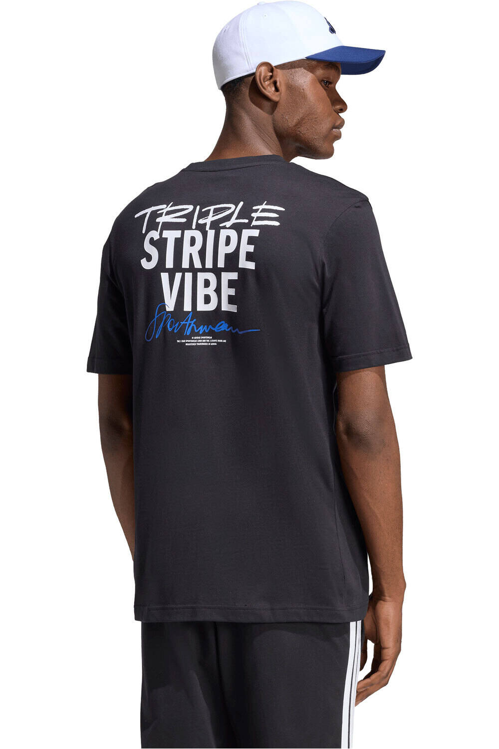 adidas camiseta manga corta hombre ESTAMPADA TRIPLE STRIPE VIBE vista trasera