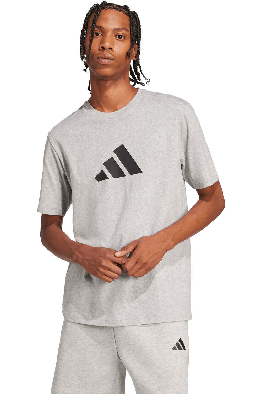 adidas camiseta manga corta hombre FUTURE ICONS 3 BAR LOGO vista frontal