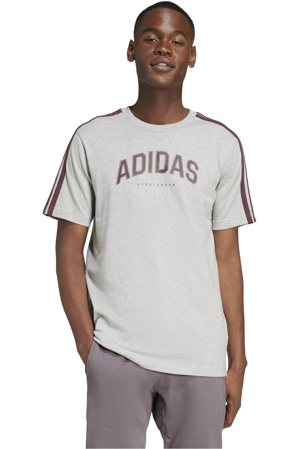 adidas camiseta manga corta hombre M C COLLEG TEE vista frontal