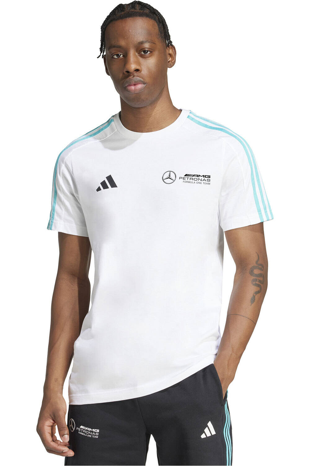 adidas camiseta manga corta hombre MERCEDES AMG PETRONAS F1 TEAM DNA vista frontal