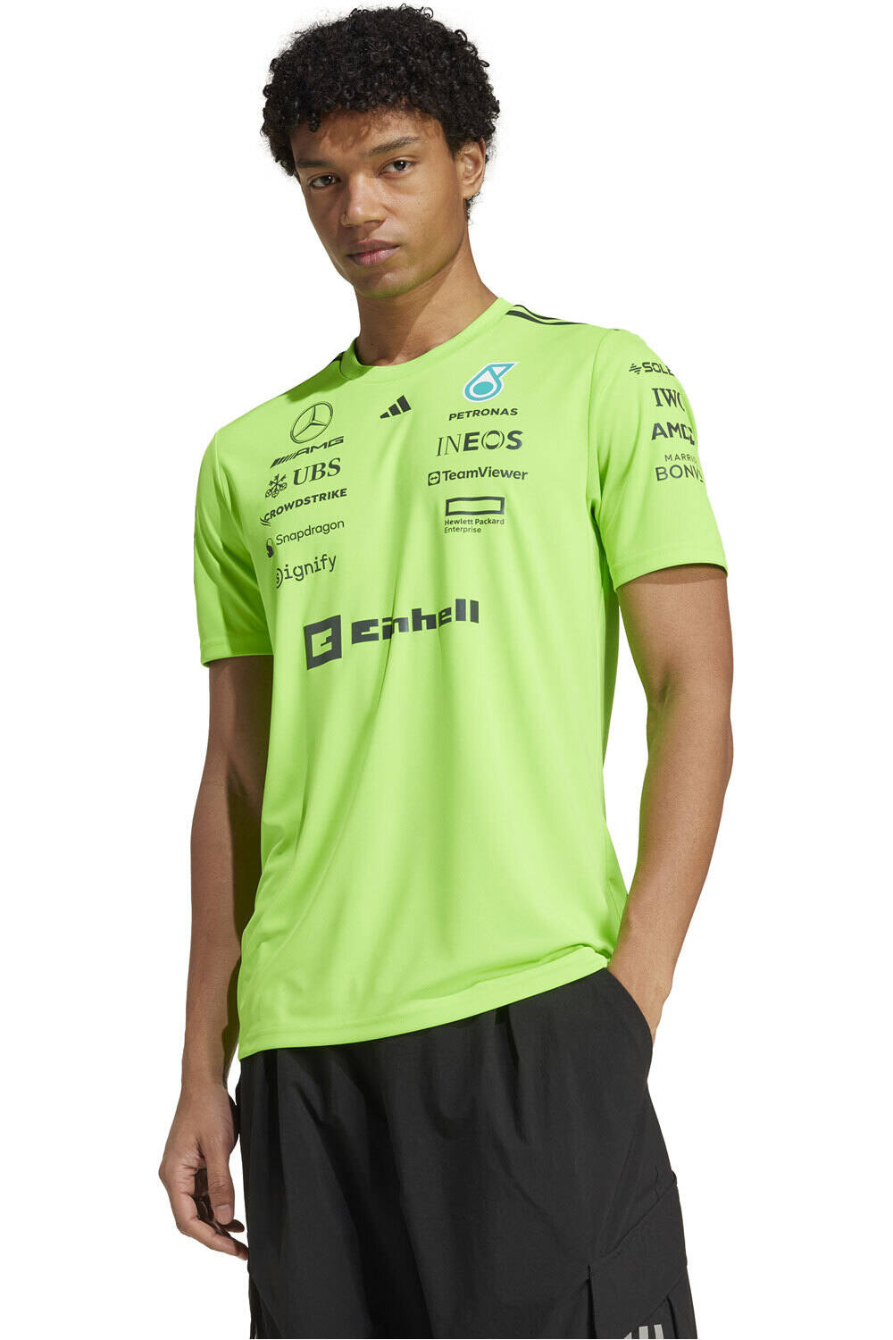 adidas camiseta manga corta hombre MERCEDES AMG PETRONAS F1 TEAM SET UP vista frontal