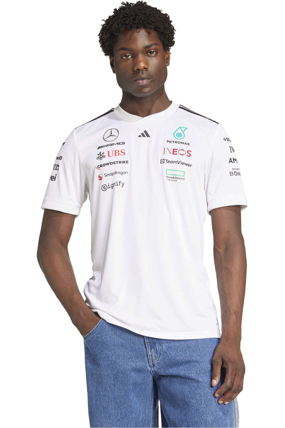 adidas camiseta manga corta hombre MERCEDES AMG PETRONAS F1 TEAM vista frontal