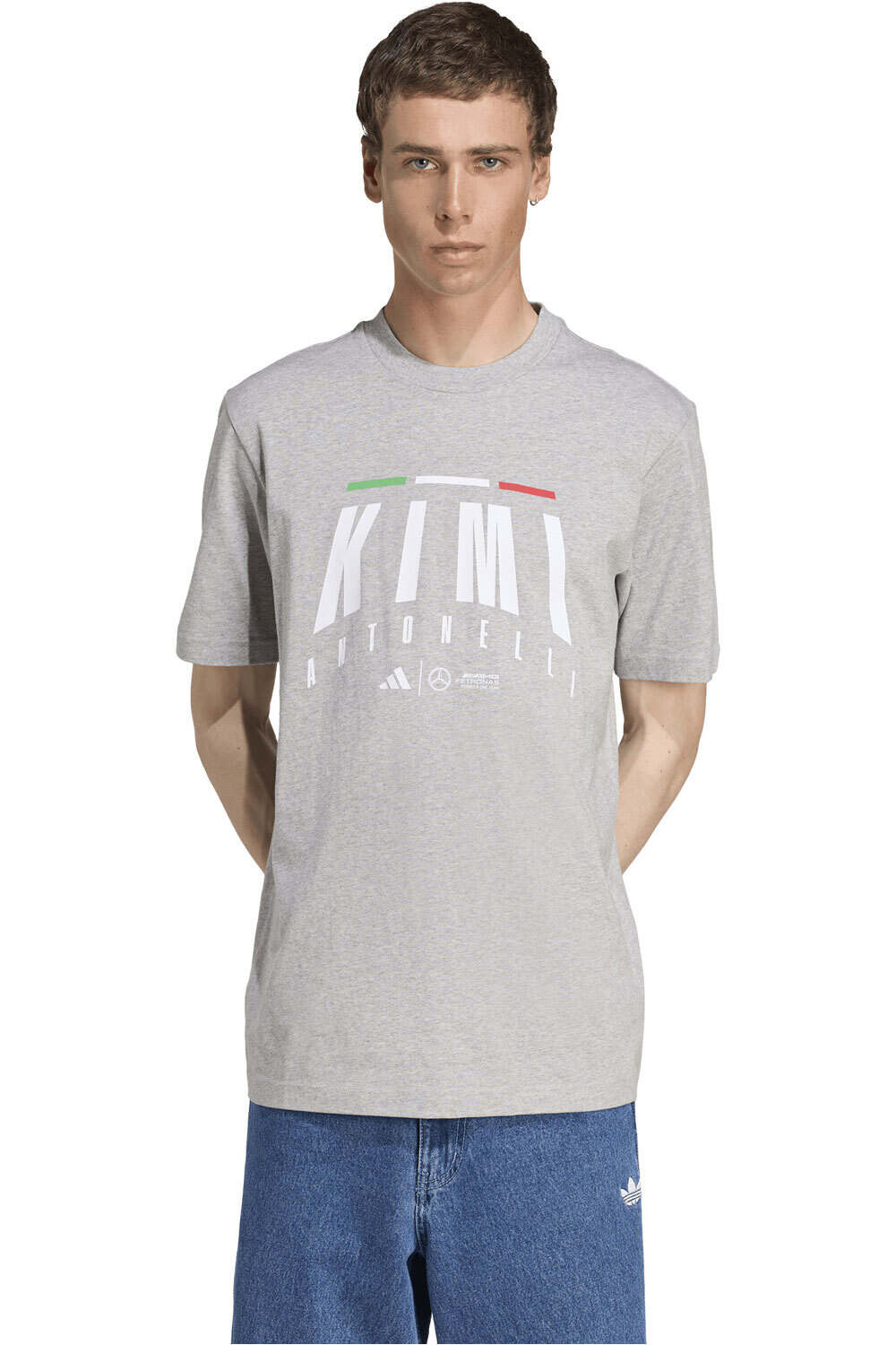 adidas camiseta manga corta hombre MERCEDES AMG PETRONAS KIMI ANTONELLI vista frontal