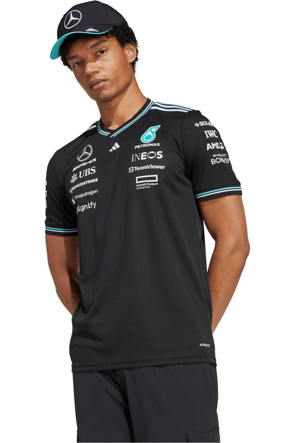 adidas camiseta manga corta hombre MERCEDES F1 TEAM DRIVER vista frontal