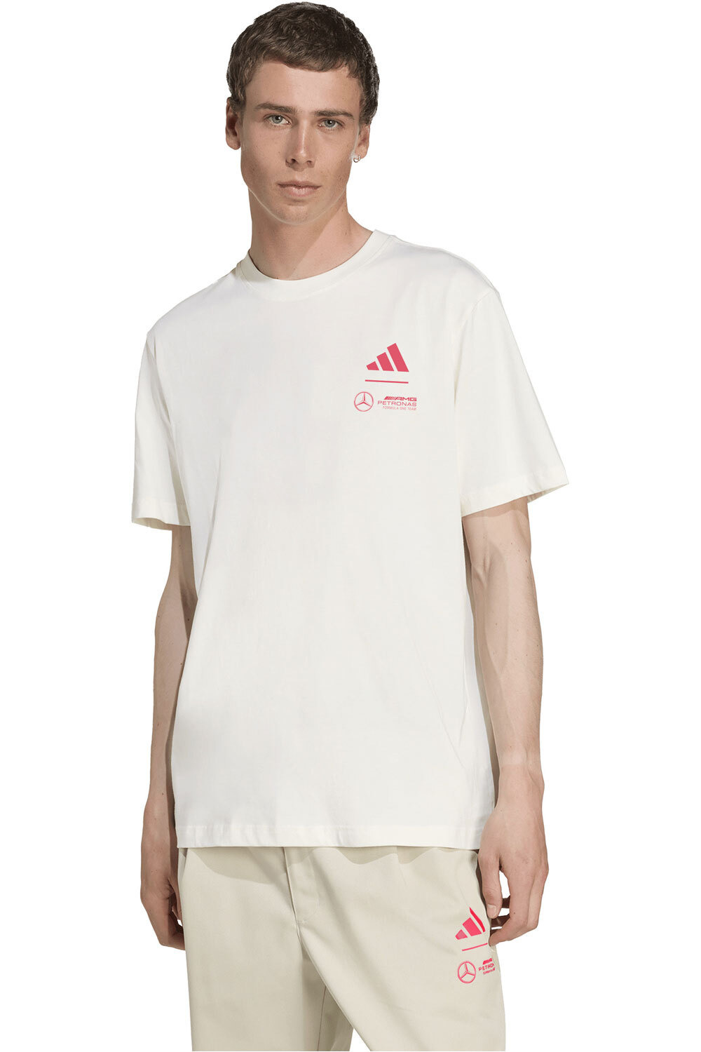 adidas camiseta manga corta hombre MERCEDES F1 TEAM SUMMER PACK GRAPHIC vista frontal
