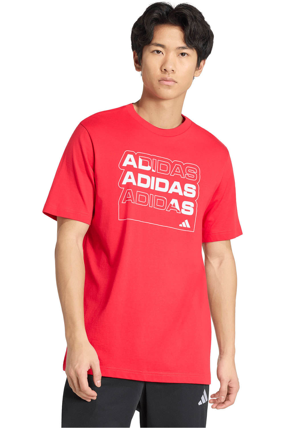 adidas camiseta manga corta hombre MULTI LINEAR LOGO GRAPHIC vista frontal