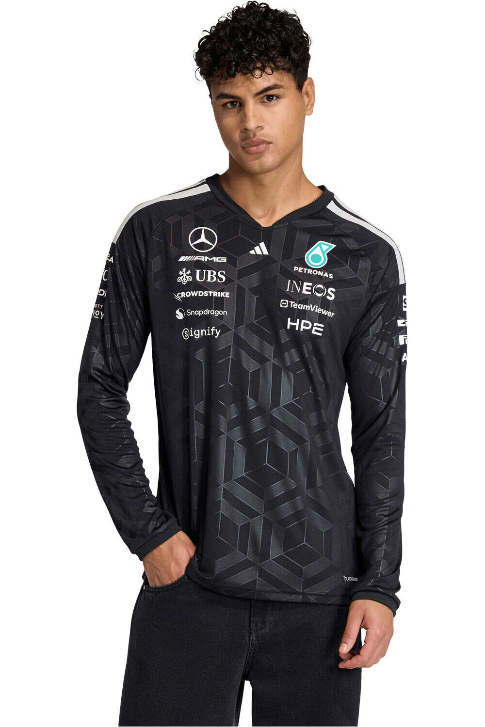 adidas camiseta manga corta hombre PILOTO MERCEDES-AMG PETRONAS F1 DNA vista frontal