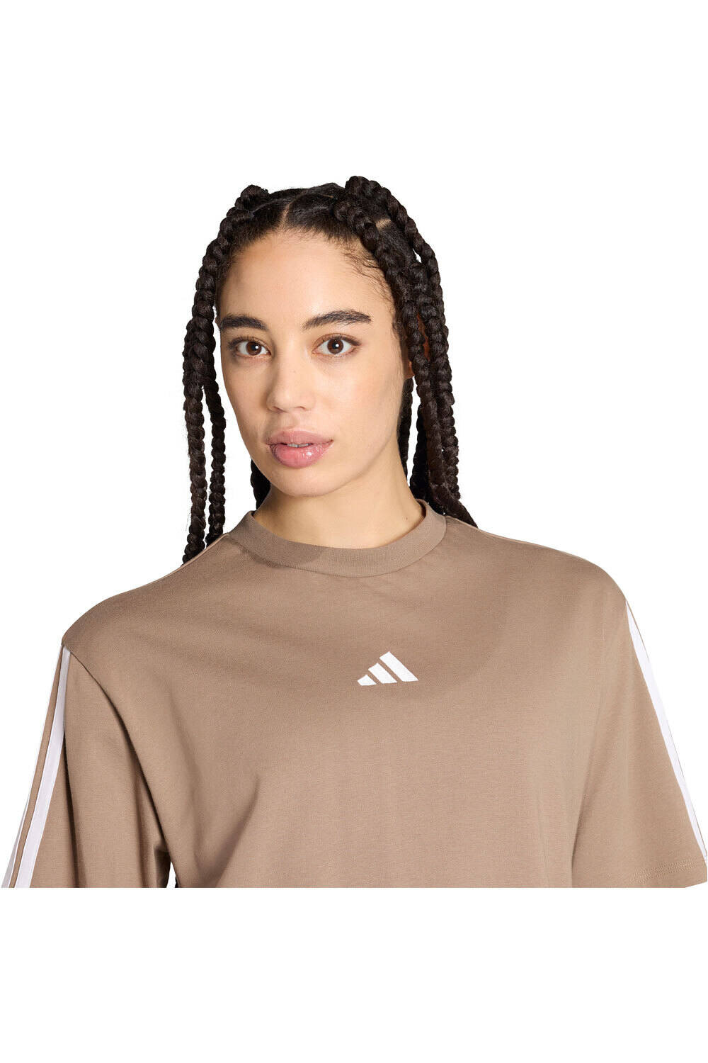 adidas camiseta manga corta mujer Camiseta Essentials Boyfriend 3S vista detalle
