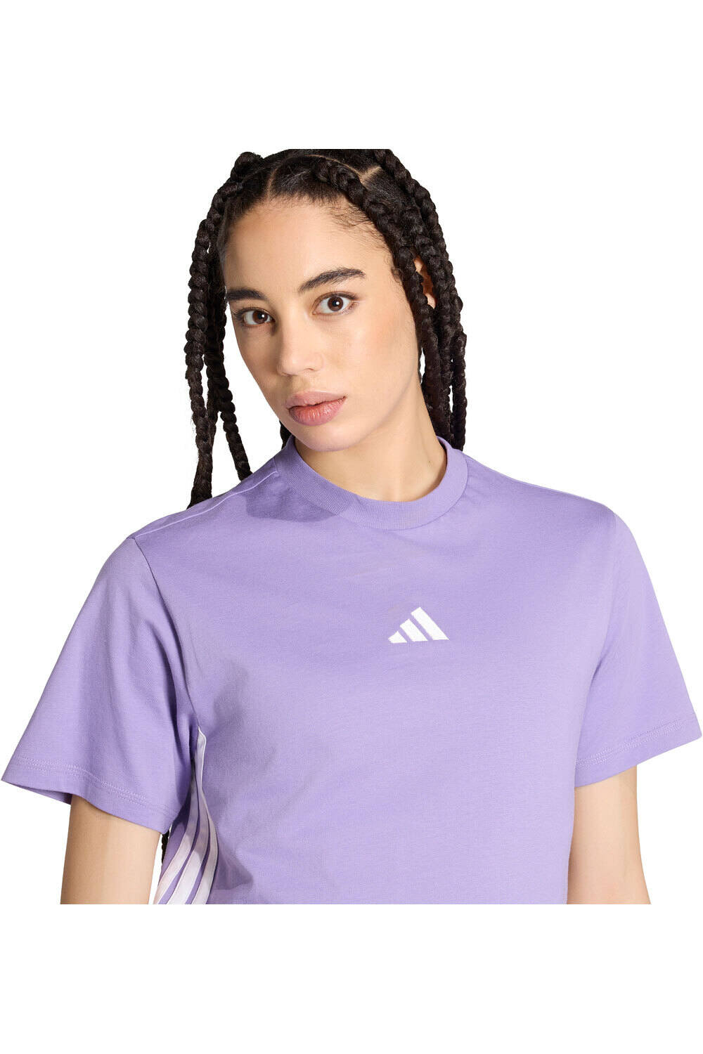 adidas camiseta manga corta mujer Camiseta Essentials Cotton 3 bandas vista detalle