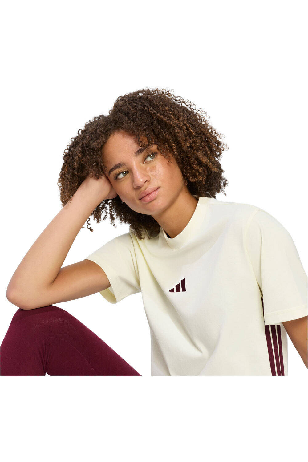 adidas camiseta manga corta mujer Camiseta Essentials Cotton 3 bandas vista detalle