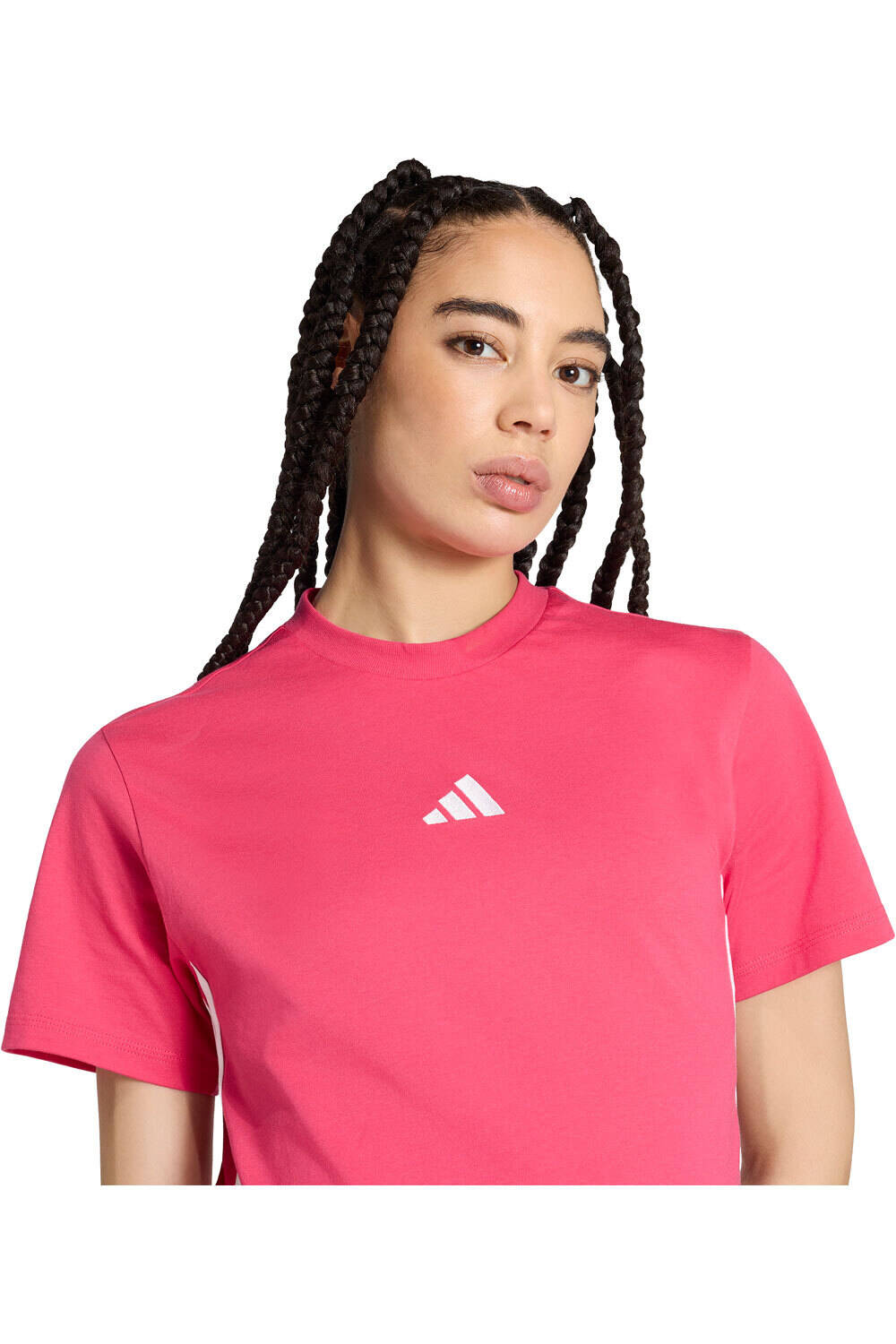 adidas camiseta manga corta mujer Camiseta Essentials Cotton 3 bandas vista detalle