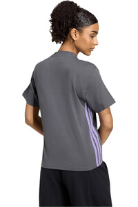 adidas camiseta manga corta mujer Camiseta Essentials Cotton 3 bandas vista trasera