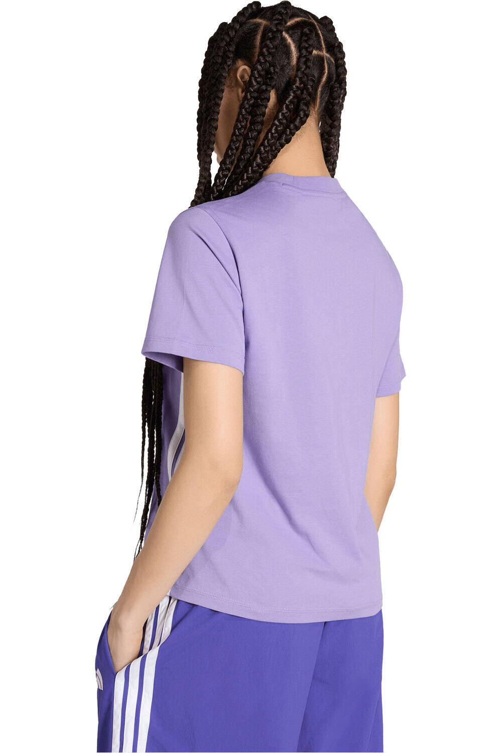 adidas camiseta manga corta mujer Camiseta Essentials Cotton 3 bandas vista trasera