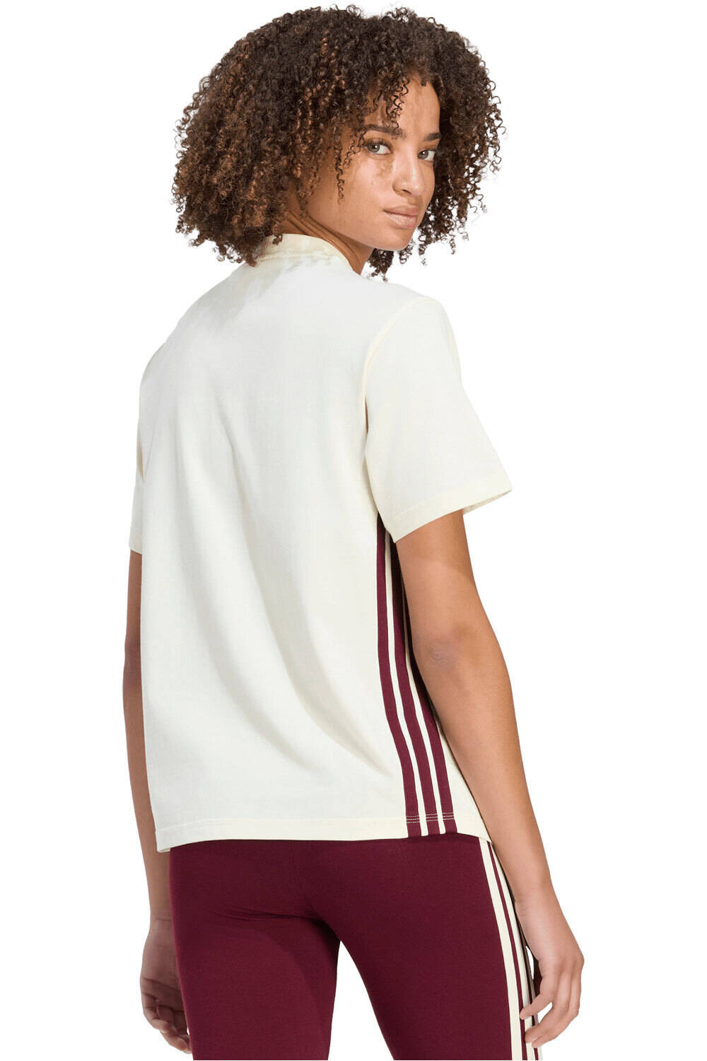 adidas camiseta manga corta mujer Camiseta Essentials Cotton 3 bandas vista trasera