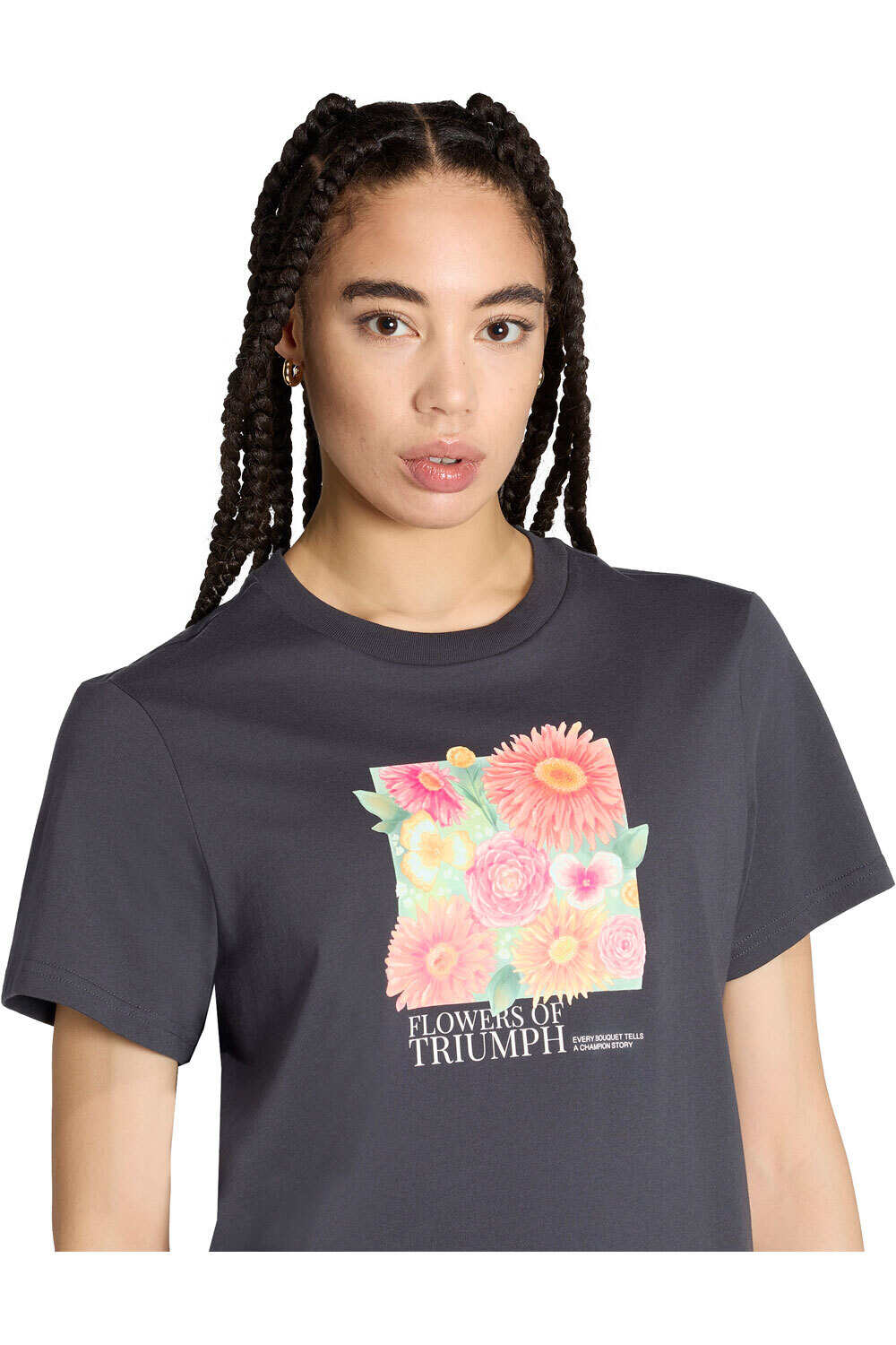 adidas camiseta manga corta mujer CAMISETA ESTAMPADA FLORAL HOLGADO vista detalle