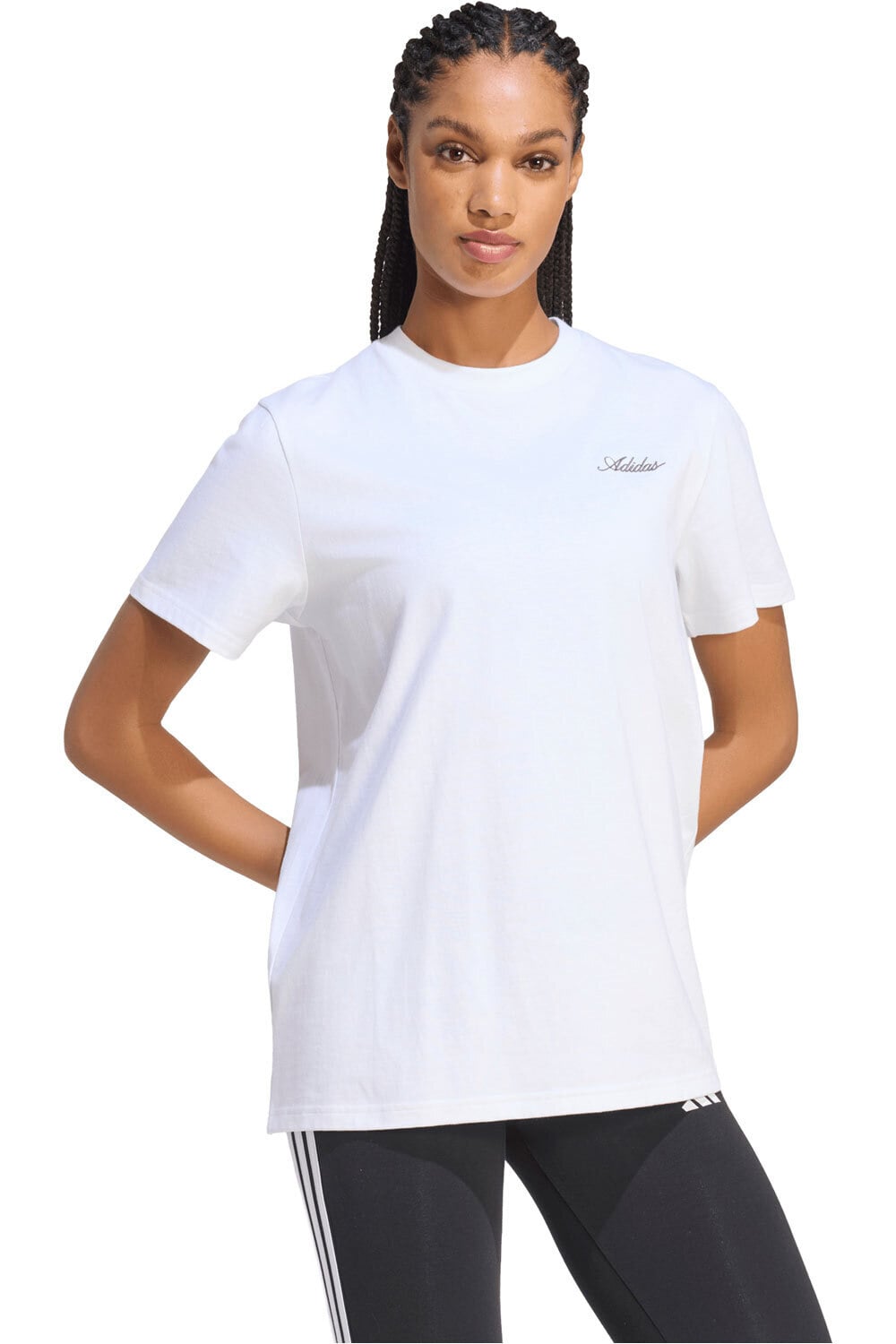 adidas camiseta manga corta mujer CAMISETA ESTAMPADA FOOD LOOSE vista frontal
