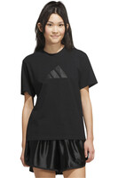 adidas camiseta manga corta mujer CAMISETA SATIN-FILLED LOGO GRAPHIC vista frontal
