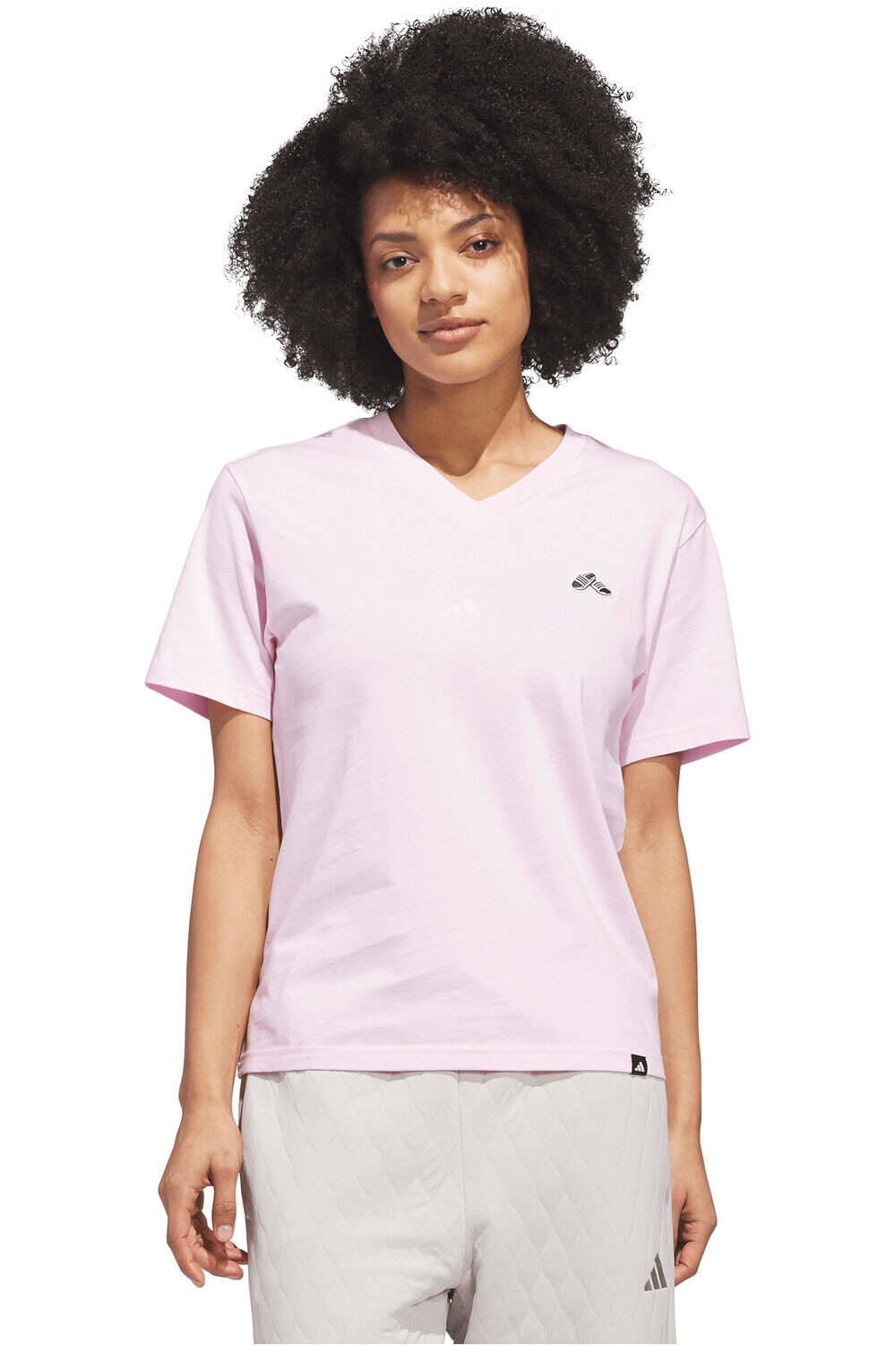 adidas camiseta manga corta mujer CUELLO DE PICO ESTAMPADA SUMMER SLIDE vista frontal