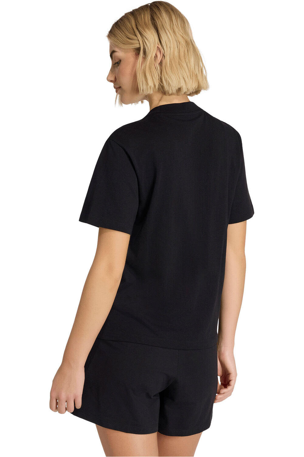 adidas camiseta manga corta mujer ESSENTIALS 3 STRIPES vista trasera