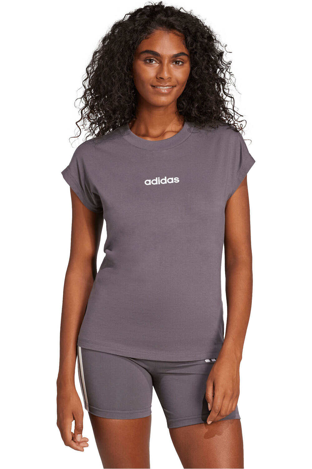 adidas camiseta manga corta mujer ESSENTIALS LINEAR COTTON vista frontal