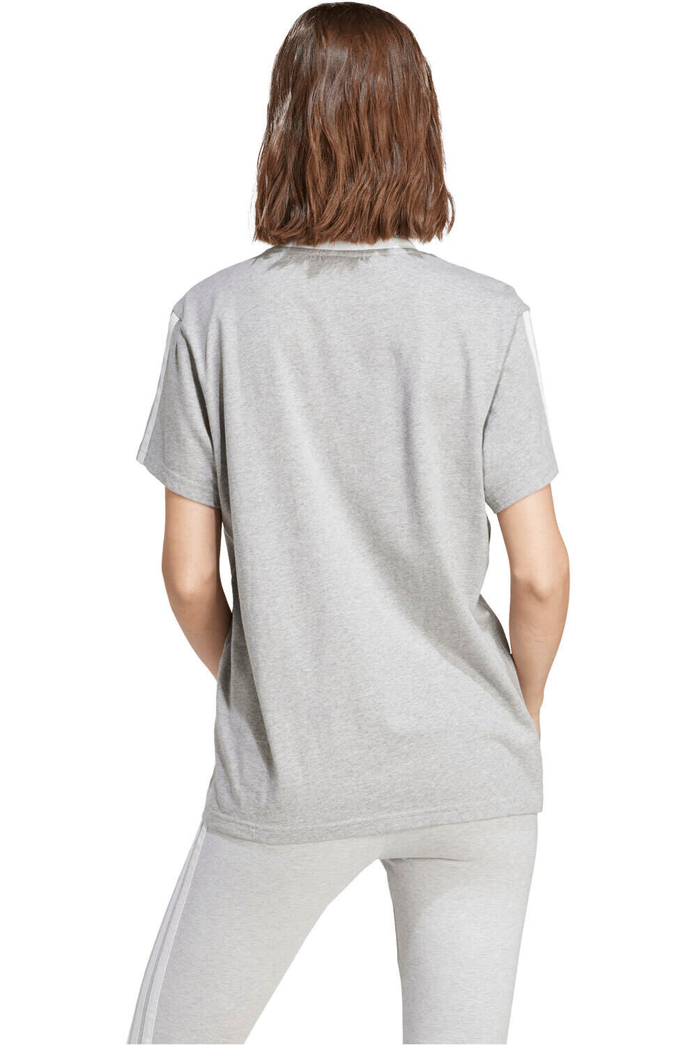 adidas camiseta manga corta mujer ESSENTIALS LOOSE 3 BANDAS vista trasera