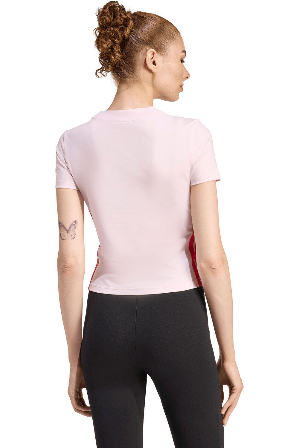 adidas camiseta manga corta mujer ESSENTIALS SLIM BABY 3 BANDAS vista trasera