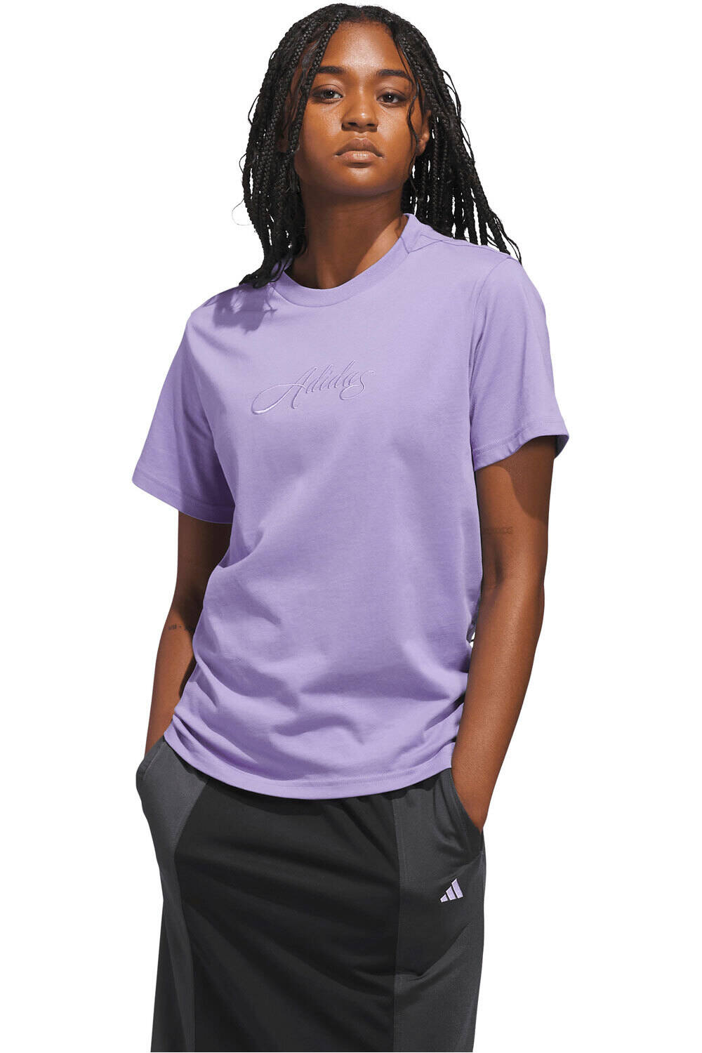 adidas camiseta manga corta mujer ESTAMPADA CURSIVE WORDMARK vista frontal