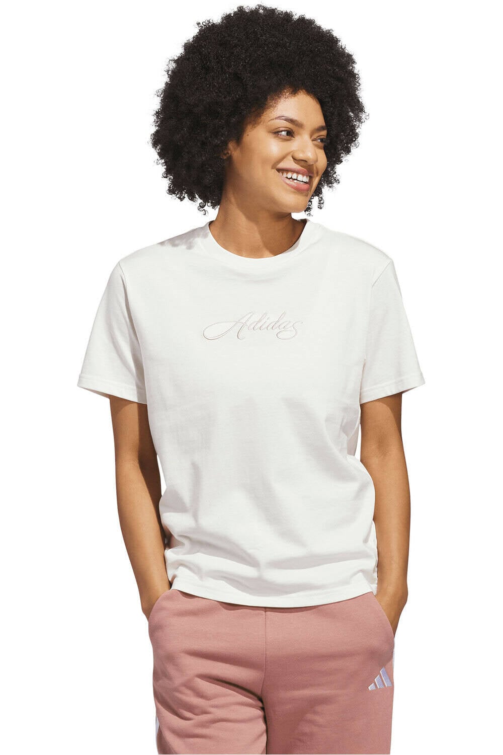 adidas camiseta manga corta mujer ESTAMPADA CURSIVE WORDMARK vista frontal