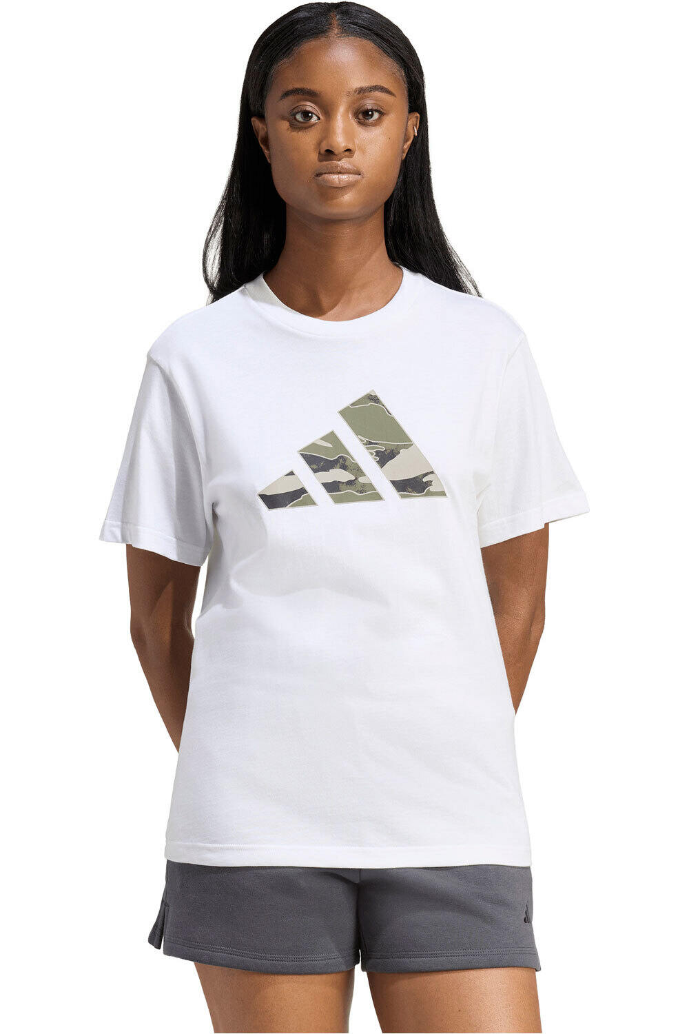 adidas camiseta manga corta mujer ESTAMPADO DE CAMUFLAJE vista frontal
