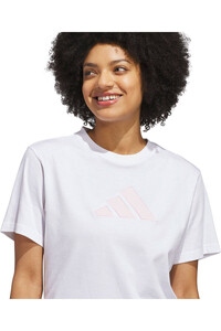 adidas camiseta manga corta mujer GINGA TEXTURIZADA CON LOGOTIPO GRANDE vista detalle