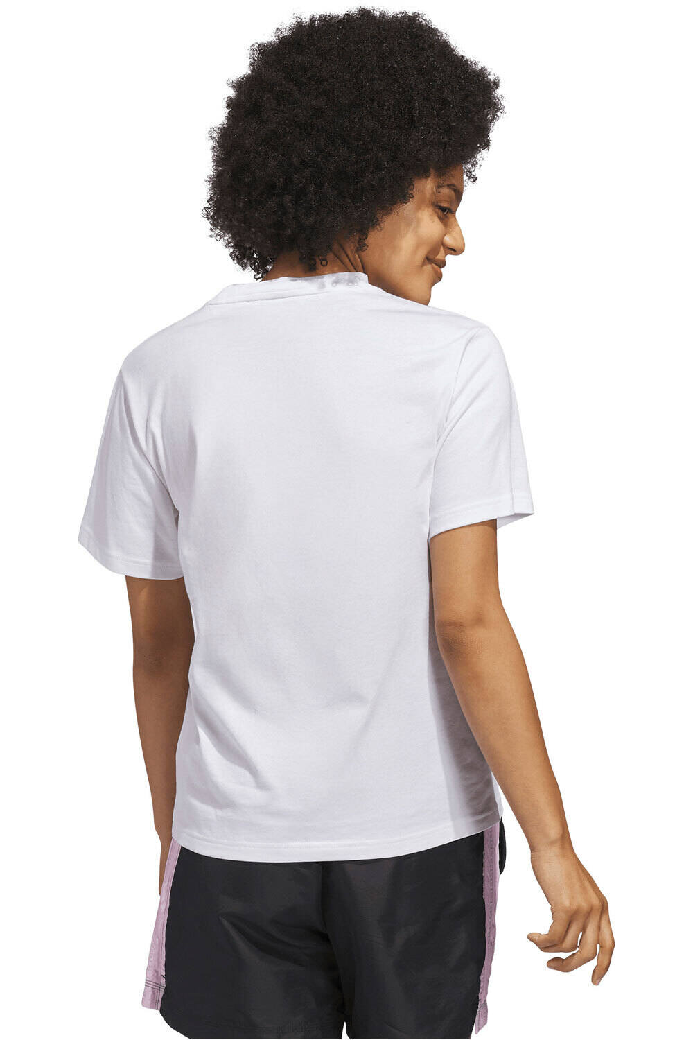 adidas camiseta manga corta mujer GINGA TEXTURIZADA CON LOGOTIPO GRANDE vista trasera