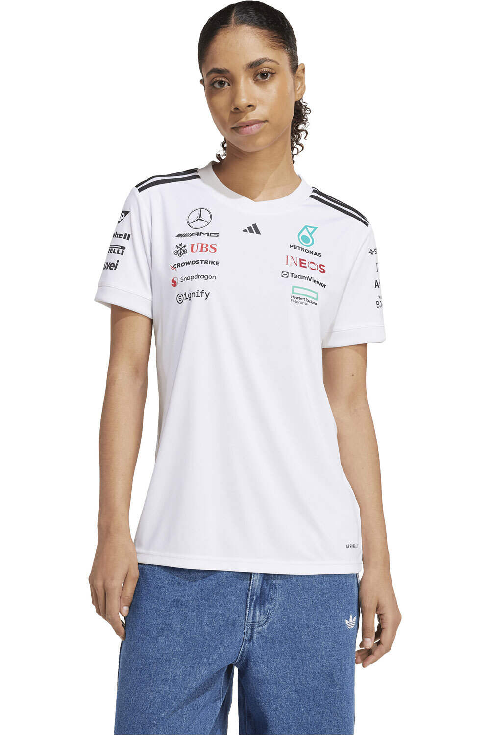 adidas camiseta manga corta mujer MERCEDES AMG PETRONAS F1 TEAM vista frontal