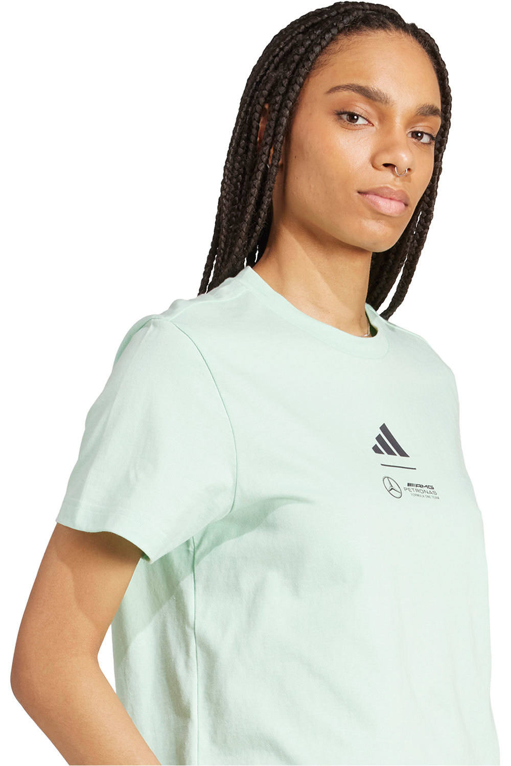 adidas camiseta manga corta mujer Polo Mercedes - Amg Petronas f1 Team vista detalle