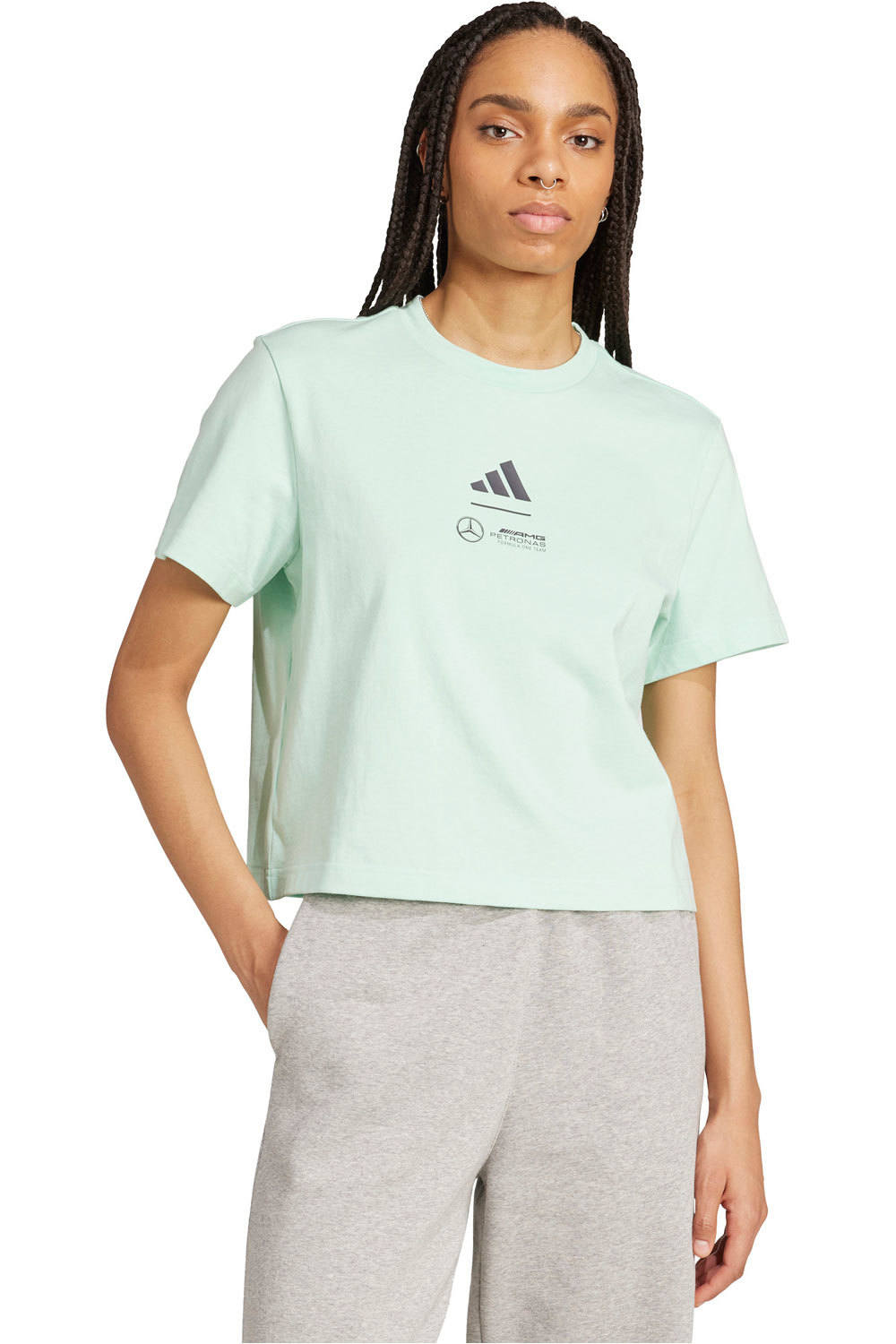adidas camiseta manga corta mujer Polo Mercedes - Amg Petronas f1 Team vista frontal