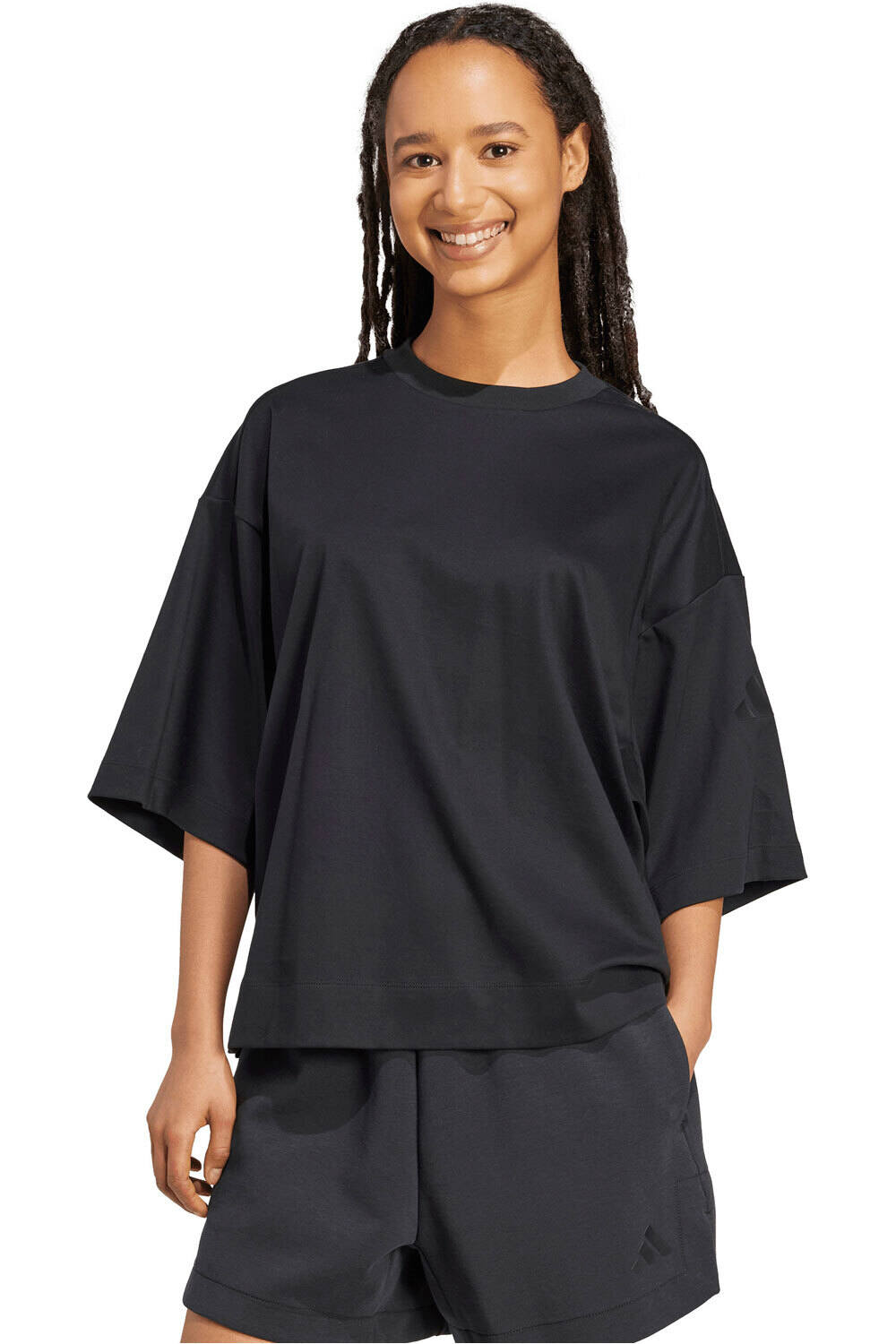 adidas camiseta manga corta mujer SOFT LUX OVERSIZED vista frontal