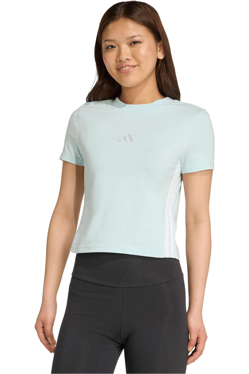 adidas camiseta manga corta mujer W 3S SJ BABY T vista frontal