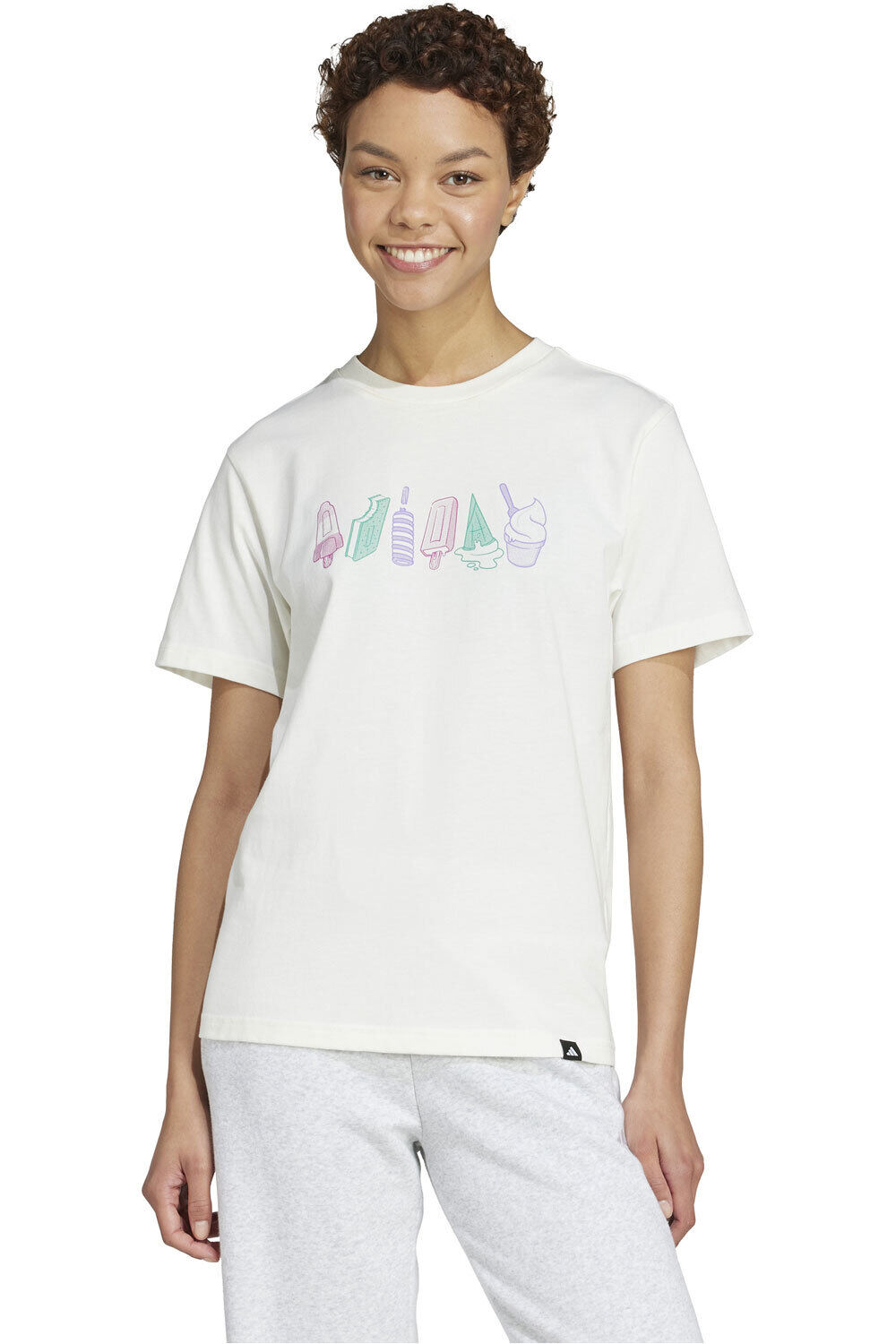 adidas camiseta manga corta mujer W L FOOD TEE vista frontal